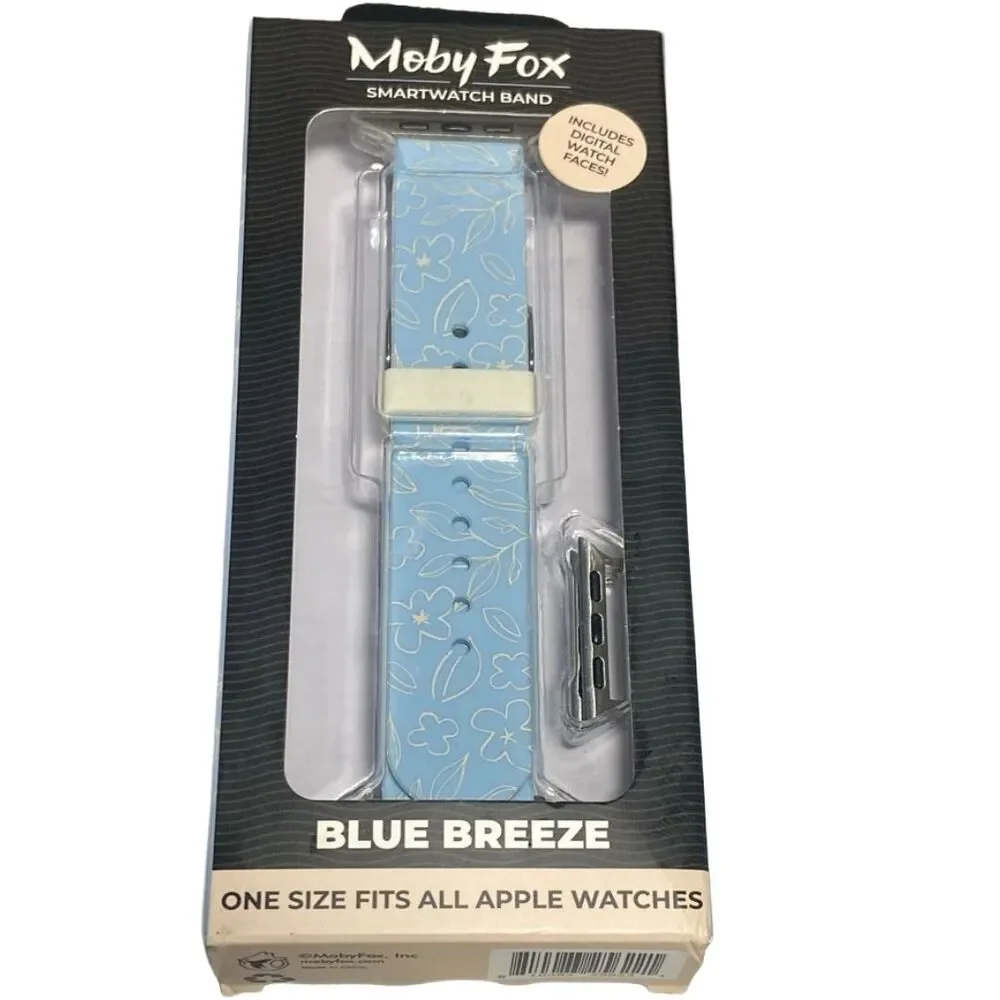 Blue Breeze Floral Smartwatch Band - Light Blue